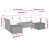 vidaXL Garten-Sofa-Set mit Kissen 6 pcs Schwarz und Creme Poly Rattan