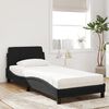 vidaXL Bett mit Matratze "Dover" Schwarz 90x190 cm Samt