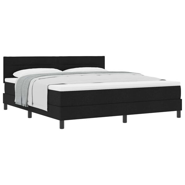 vidaXL Boxspringbett mit Matratze Schwarz 180 x 200 cm Stoff