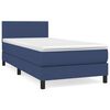 vidaXL Boxspringbett mit Matratze Blau 90x190 cm Stoff