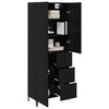 vidaXL Highboard Schwarz Eichen-Optik 69,5 x 34 x 180 cm Holzwerkstoff