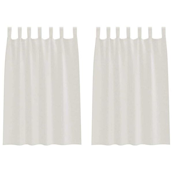 vidaXL Voile-Vorhang mit Vorhängen 2 pcs Creme 140 x 140 cm Polyester