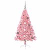 vidaXL K&uuml;nstlicher vorbeleuchteter Weihnachtsbaum Rosa 150 cm PVC