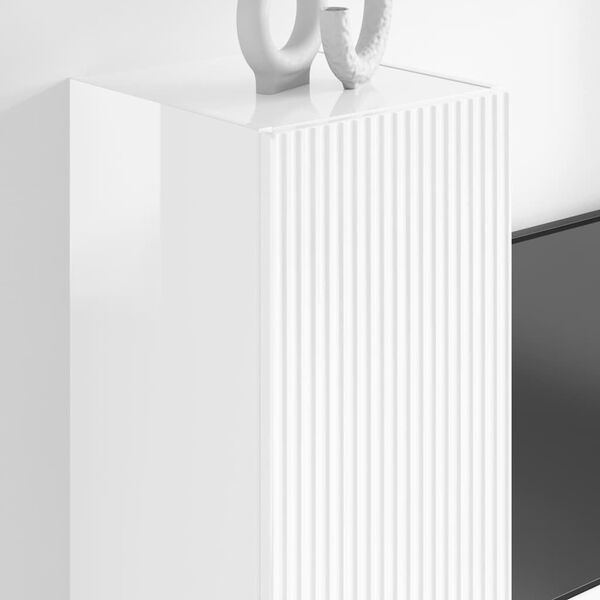 vidaXL TV-Wandschrank Gl&auml;nzend Wei&szlig; 30 x 31 x 100 cm Holzwerkstoff