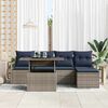 vidaXL Garten-Sofa-Set mit Kissen 6 pcs Grau und Marineblau