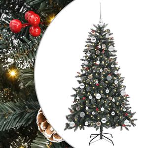 vidaXL K&uuml;nstlicher Weihnachtsbaum Gr&uuml;n 150 cm PVC, Plastik und Stahl