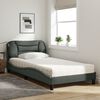 vidaXL Bett mit Matratze "Hvar" Dunkelgrau 100x200 cm Stoff