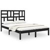 vidaXL Massivholzbett Schwarz 150x200 cm