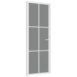 vidaXL Innent&uuml;r 76x201,5 cm Wei&szlig; ESG-Glas und Aluminium