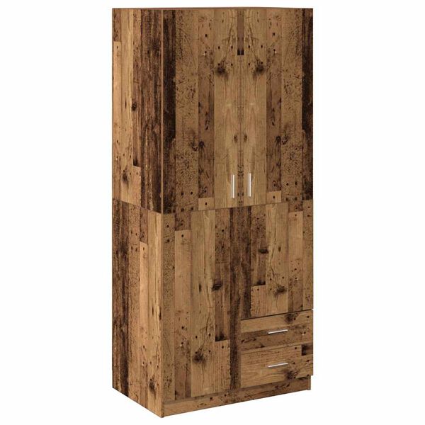 vidaXL Kleiderschrank Altholz-Optik 80x52x180 cm Holzwerkstoff