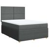 vidaXL Boxspringbett mit Matratze Dunkelgrau 140x200 cm Stoff