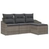 vidaXL Sofa Set 4 stk. Grau Poly-Rattan