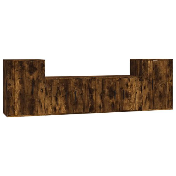 vidaXL 4-tlg. TV-Schrank-Set R&auml;uchereiche Holzwerkstoff