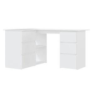 vidaXL Eckschreibtisch Wei&szlig; 145x100x76 cm Holzwerkstoff
