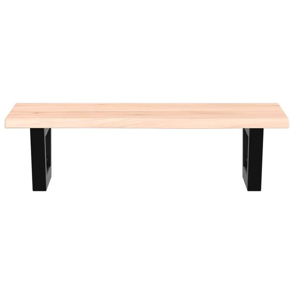 vidaXL Waschtischplatte mit Halterung Stahl und Massivholz Eiche