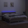 vidaXL Boxspringbett mit Matratze & LED Taupe 160x200 cm Stoff
