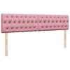 vidaXL Ottoman-Bett mit Matratzen & LEDs Rosa 160x200 cm Samt