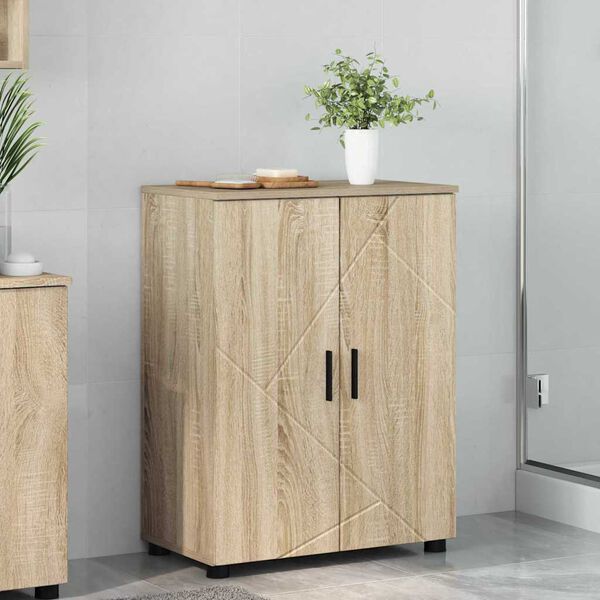 vidaXL Badezimmerschrank mit Speicher Sonoma-Eiche 60 x 35 x 80 cm