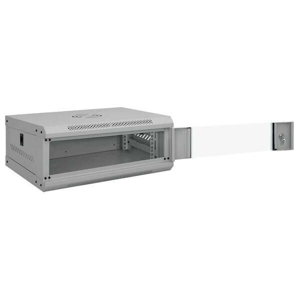 vidaXL Netzwerkschrank mit Speicher Grau 53 x 45 x 21 cm Stahl