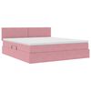 vidaXL Bett mit Stauraum und LED mit Matratze Rosa 160 x 200 cm Samt