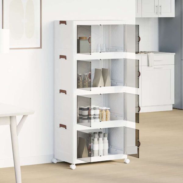 vidaXL Aufbewahrungsbox mit R&auml;dern Stapelbar 4-st&ouml;ckig 75L