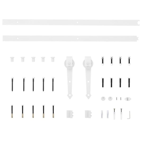 vidaXL Schiebet&uuml;rbeschlag 200 cm Stahl Wei&szlig;