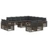vidaXL Gartensofa-set 14 stk. Grau und Dunkelgrau Poly-Rattan