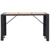 vidaXL 7-tlg. Gartenbar-Set mit Kissen Poly-Rattan Schwarz