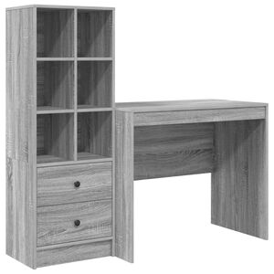 vidaXL Schreibtisch Graues Sonoma 135,5 x 50 x 127 cm 2 stk.