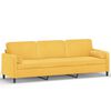 vidaXL 3-Sitzer-Sofa mit Kissen Hellgelb 210 cm Samt