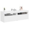 vidaXL TV-Schränke mit LED-Leuchten 2 Stk. Weiß 60x35x40cm