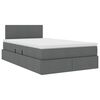 vidaXL Bett mit Stauraum und LED Dunkelgrau 120 x 200 cm Polyester