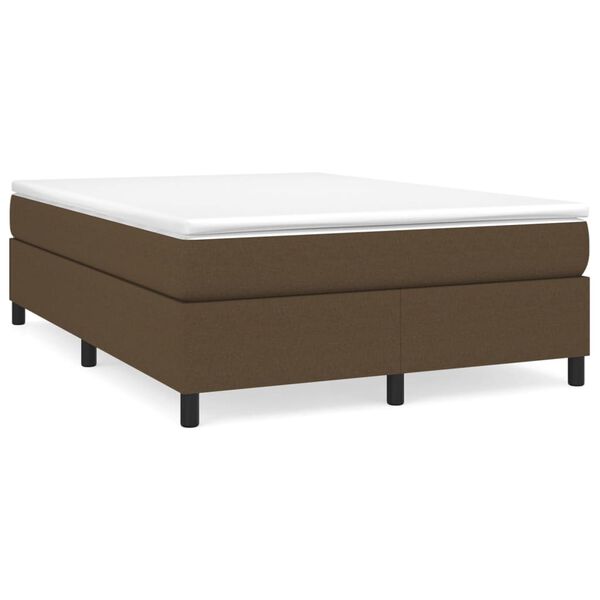vidaXL Boxspringbett mit Matratze Dunkelbraun 140x190 cm Stoff