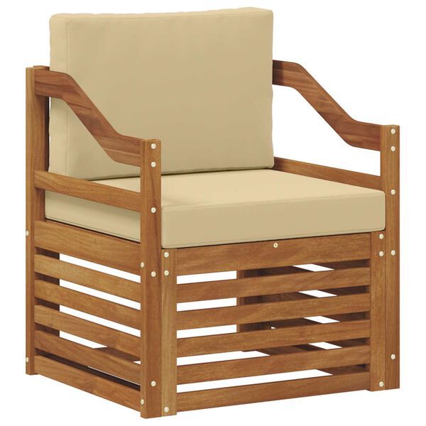 vidaXL Outdoor-Sofagarnitur mit Kissen Natur 67 x 63 x 73 cm