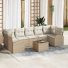 vidaXL Garten-Sofa-Set mit Kissen mit Speicher 8 pcs Beige und Creme