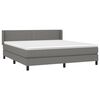 vidaXL Boxspringbett mit Matratze Dunkelgrau 180x200 cm Stoff
