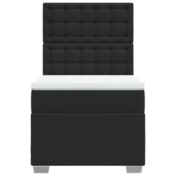 vidaXL Boxspringbett mit Matratze Schwarz 100x200 cm Kunstleder