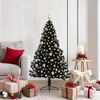 vidaXL K&uuml;nstlicher vorbeleuchteter Weihnachtsbaum Schwarz 150 cm PVC