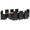 vidaXL Outdoortisch-Set 9 stk. Schwarz Poly-Rattan