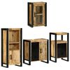 vidaXL Badezimmerm&ouml;bel-Set mit Regal 4 pcs Braun Massives Mangoholz