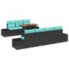 vidaXL Garten Essgruppe 8 stk. 7-Sitzanzahl Schwarz und Teal