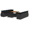 vidaXL Gartensofa-set 11 Stk. Schwarz Poly-Rattan