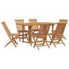 vidaXL Garten Essgruppe 7 Stk. Braun Massivholz Teak