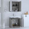 vidaXL 2-tlg. Badm&ouml;bel-Set Grau Sonoma Holzwerkstoff