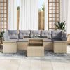vidaXL Garten-Sofa-Set mit Kissen 8 pcs Beige Poly Rattan
