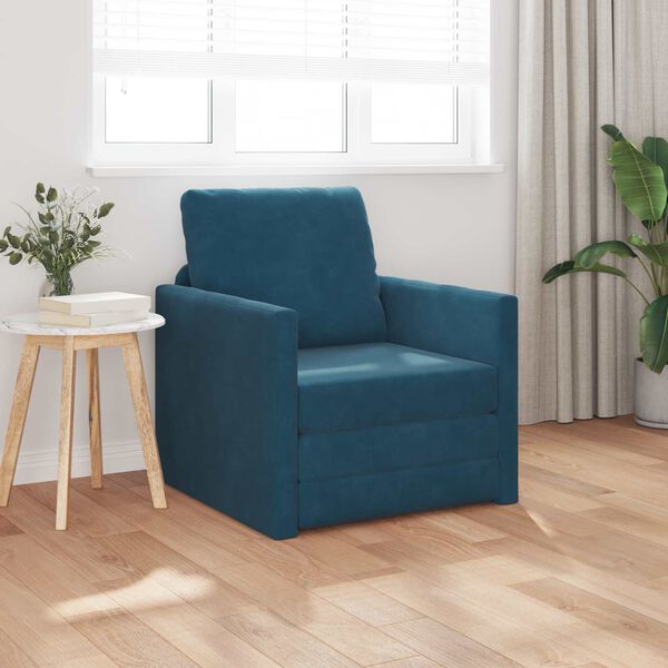 vidaXL Schlafsofa Blau 74 x 77 x 81 cm Samt