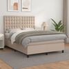 vidaXL Boxspringbett Matratze Cappuccino-Braun 140x190cm Kunstleder