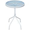 vidaXL Gartentisch 50 x 71 cm Stahl Rund Grau