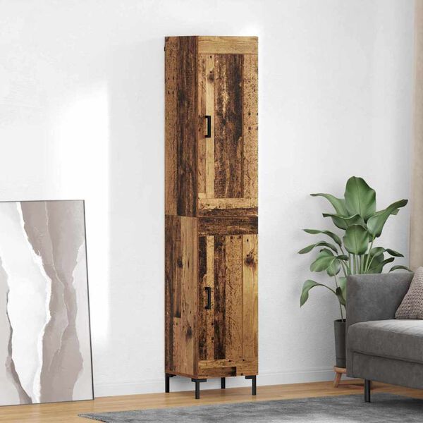 vidaXL Highboard Altholz 34,5 x 34 x 180 cm Holzwerkstoff