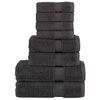 vidaXL 8 tlg. Premium-Handtuch-Set SOLUND Anthrazit 600 g/m&sup2;